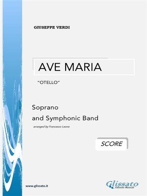 cover image of AVE MARIA "Otello"--G.Verdi (SCORE)